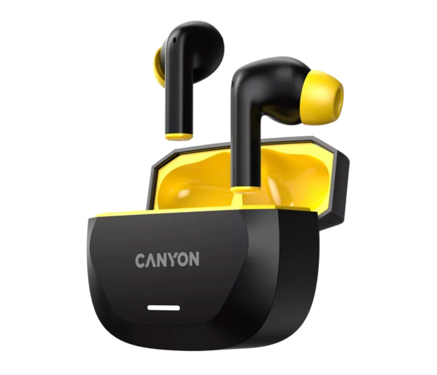 CANYON Słuchawki dokanałowe HEXAGON 7 TWS ANC+ENC Qi Czarno - Żółte - 1348432 - zdjęcie 2